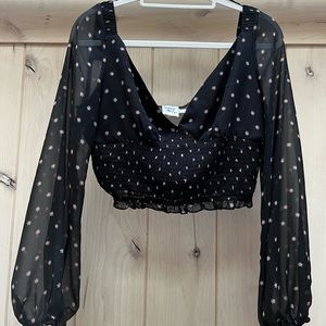 Princess Polly Black Floral Top